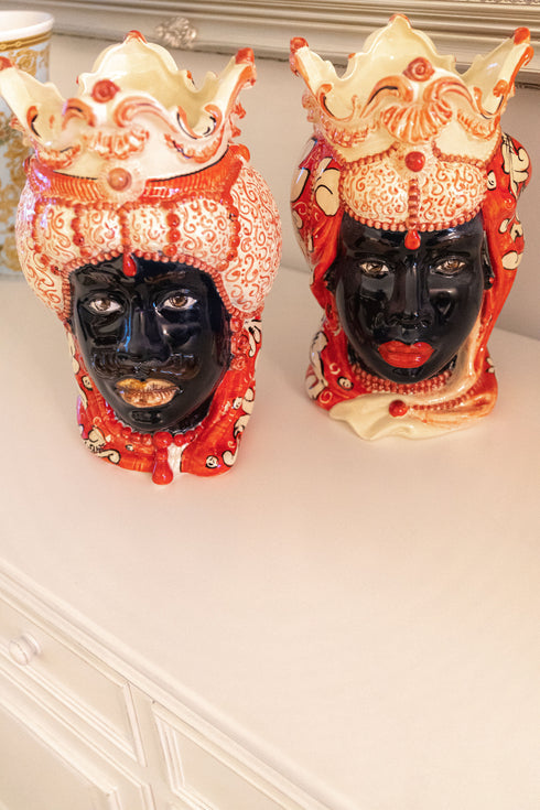 Ceramic Moor Heads 'Testa di Moro' (coloured x dark)